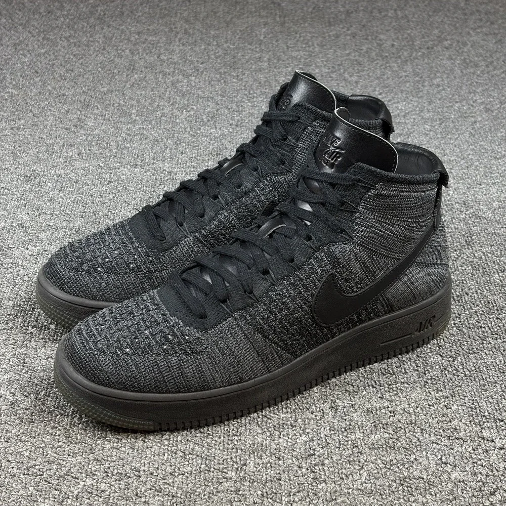 Nike Air Force 1 Ultra Flyknit Mid Dark Grey Black 817420-001 Men's Size 10